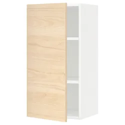 IKEA METOD(894.567.27) навісна шафа з полицями, білий / Askersund світлий попелястий малюнок