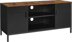 SONGMICS TV тумба, TV полиця, з 3 регульованими полицями, TV тумба, низька TV тумба до 55 дюймів, для вітальні, вінтажний