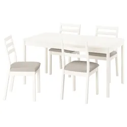 IKEA TONSTAD / TONSTAD(795.966.48) Стіл та 4 стільці, Кремовий/кремовий легкий бежевий фридне