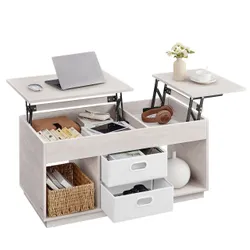 Бежевий журнальний столик із топом згину