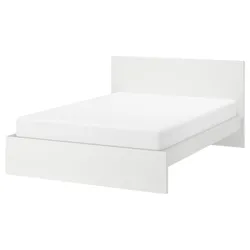 IKEA MALM(190.198.44) каркас ліжка, висок, білий / Leirsund