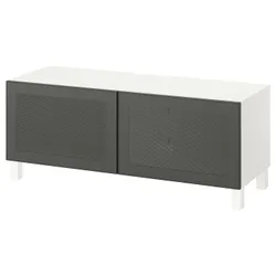 IKEA BESTÅ(295.729.56) Тумба під ТВ з дверцятами, білий Mörtviken/Stubbarp/темно-сірий