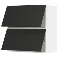 IKEA METOD(594.987.00) Горизонтальна навісна шафа з 2 дверцятами, білий/Nickebo матовий антрацит