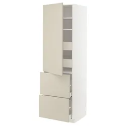 IKEA METOD / MAXIMERA(594.267.70) w sz z pół / 4 szu / drz / 2 fr, білий/Havstorp бежевий
