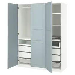 IKEA PAX / FJÄREHALS(595.651.34) Комбінація гардеробу, білий/світло -сірий -блак