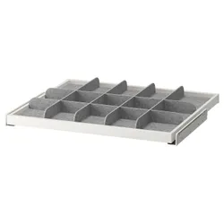 IKEA KOMPLEMENT(193.320.09) висувна полиця з перегородкою, білий / світло-сірий