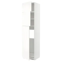 IKEA METOD(495.073.66) висока шафа-холодильник з 3 дверцятами, білий/Vallstena білий