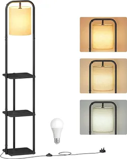 Торшер VASAGLE 3 Shelf Floor Lamp, Shelf Floor Lamp, LED Bulb Ink LFL001BD02