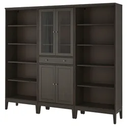 IKEA IDANÄS(794.373.29) полиця/скляні двері, темно-коричневий/плямистий