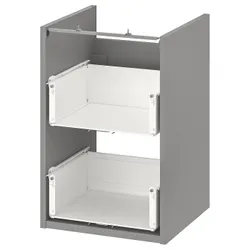 IKEA ENHET(004.405.08) тумба під умивальник з 2 ящиками, сірий