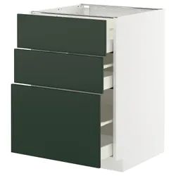 IKEA METOD / MAXIMERA(895.571.23) шафа для підлоги з 3 ящиками, білий/Хавсторп темно-зелений