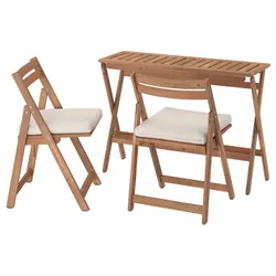 IKEA NÄMMARÖ(695.817.89) садовий стіл і 2 розкладні стільці, Складена пляма світло -коричнева/Frösön/Duvholmen Beige
