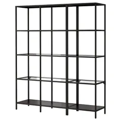IKEA VITTSJÖ (599.026.58) стійка, чорно-коричневий / скл