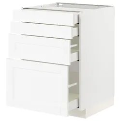 IKEA METOD / MAXIMERA(894.734.30) шафа ст 4фр / 4ч, Enköping білий / ефект білого дерева