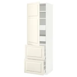 IKEA METOD / MAXIMERA(993.696.35) w sz z pół / 4 szu / drz / 2 fr, білий/Bodbyn крем