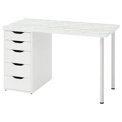 IKEA LAGKAPTEN / ALEX(295.827.57) стіл, Різнокольорова/біла решітка