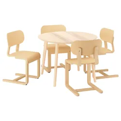 IKEA LISABO / LYCKAN(795.902.60) Стіл та 4 стільці, Jesionowa veneer/okl береза