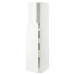IKEA METOD / MAXIMERA(395.074.23) висока шафа з 1 дверима та 4 ящиками, білий/Vallstena білий