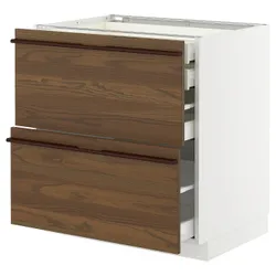 IKEA METOD / MAXIMERA(895.745.37) Stj 2fr/2n/wed/w, Білий/Stensta темно -коричневий шпон