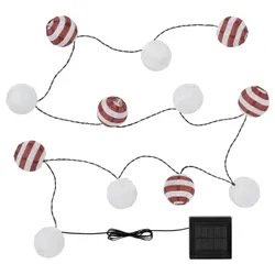 IKEA SOLVINDEN(806.151.70) Світлодіодна гірлянда, 12 ламп, зовнішня сонячна панель/червоні смуги