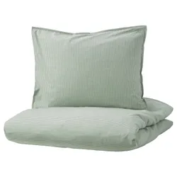 IKEA BERGPALM(204.231.88) підодіяльник і 2 наволочки, зелений / смужки