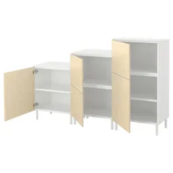 IKEA PLATSA(395.009.78) шафа 5 двер, білий/Kalbåden яскравий ефект сосни