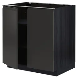 IKEA METOD(994.956.10) підлогова шафа/полиці/2 двері, чорний/Upplöv матовий антрацит