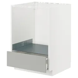 IKEA METOD / MAXIMERA(195.391.56) тумба для духовки з висувною скринькою, білий/Хавсторп світло-сірий