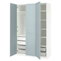 IKEA PAX / FJÄREHALS(195.651.50) Комбінація гардеробу, білий/світло -сірий -блак