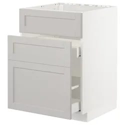 IKEA METOD / MAXIMERA(492.743.43) одна штука від злотих + 3 шт./2 шт, білий / Lerhyttan світло-сірий