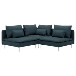 IKEA SÖDERHAMN(894.305.63) 3-місний кутовий диван, Хіларед темно-синій