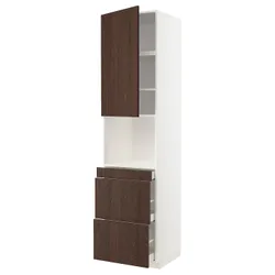 IKEA METOD / MAXIMERA(194.570.18) відділення для мікрокомбінованих дверей / 3 двер, білий/Сінарп коричневий