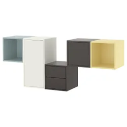 IKEA EKET(695.216.82) комбінація навісної шафи, білий/різнокольоровий