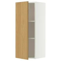 IKEA METOD(896.016.68) настінна шафа з полками, Білий/Сінарп навколо дуба