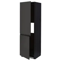 IKEA METOD(494.955.04) шафа висока для холодильника або морозильної камери з 2 ящиками, чорний/Upplöv матовий антрацит