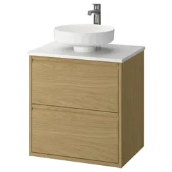 IKEA ÄNGSJÖN / LERSJÖN(095.712.84) Шафи для вимивання ящиками/миттям/акумулятором, іміту. дуб/білий імітаційний мармур