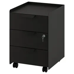 IKEA TROTTEN(704.850.94) Комод на колесах, 3 ящика, антрацит
