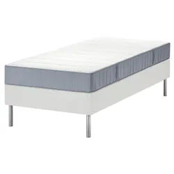 IKEA LYNGÖR(095.534.02) континентальне ліжко, Vesteröy середньої твердості/світло-блакитний білий