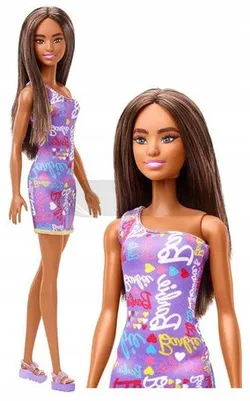 КЛАСИЧНА ЛЯЛЬКА БАРБІ, брюнетка, у фіолетовій сукні HGM57