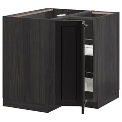 IKEA METOD(993.739.82) кутова тумба стояча з каруселлю, чорний / Lerhyttan чорний тонований