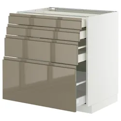 IKEA METOD / MAXIMERA(195.765.11) Вона st 4fr/4szu, білий/Voxtorp Gloss Dark -brown