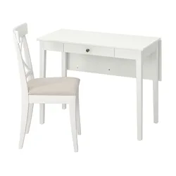 IKEA IDANÄS / INGOLF(193.887.51) стіл і 1 стілець, білий / бежевий Hallarp