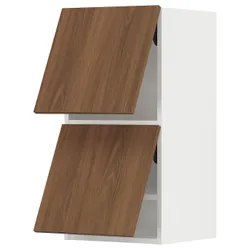 IKEA METOD(395.190.58) Горизонтальна навісна шафа з 2 дверцятами, білий/Тісторп імітація коричневого горіха