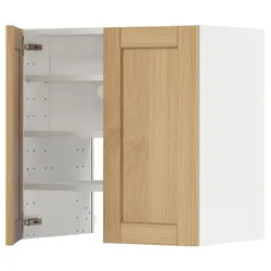 IKEA METOD(495.093.89) шафа з витяжкою та полицею/дверями, білий/Дуб Форсбака