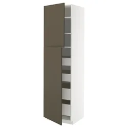 IKEA METOD / MAXIMERA(695.582.94) висока шафа з 2 дверцятами/4 ящиками, білий/Хавсторп коричнево-бежевий
