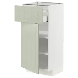 IKEA METOD / MAXIMERA(694.864.57) шафа ящики/двері, білий/Stensund світло-зелений