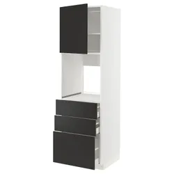 IKEA METOD / MAXIMERA(194.987.16) висока шафа/двері/3 шухляди, білий/матовий антрацит Nickebo