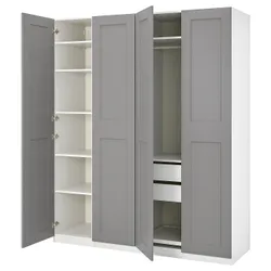IKEA PAX / GRIMO(893.866.16) комбінований гардероб, білий / сірий Grimo