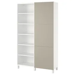 IKEA BESTÅ(494.216.93) поєднання з дверима, білий / Lappviken / Stubbarp світло-сіро-бежевий