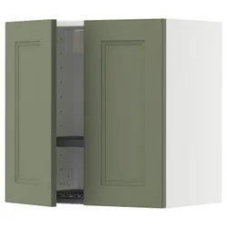 IKEA METOD(195.172.15) Настінна шафа з крапельцем/2 двері, Biały/axstad gria -green
